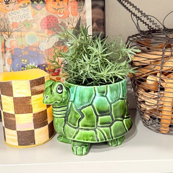 Vintage Majolica Inarco Turtle Planter made in Japan - Picture 1 of 17